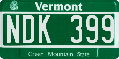 VT license plate NDK399