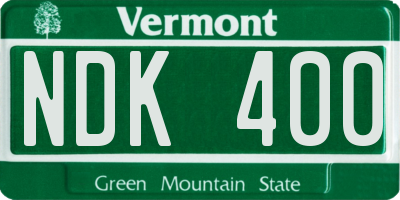 VT license plate NDK400