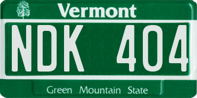 VT license plate NDK404