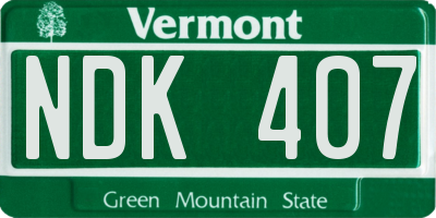 VT license plate NDK407