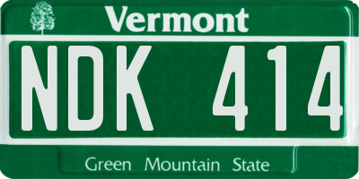 VT license plate NDK414