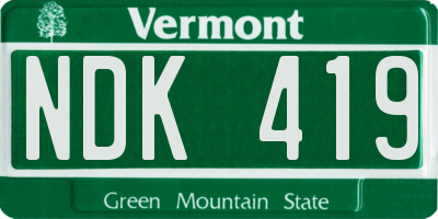 VT license plate NDK419
