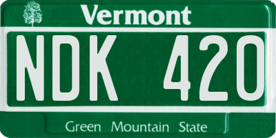 VT license plate NDK420
