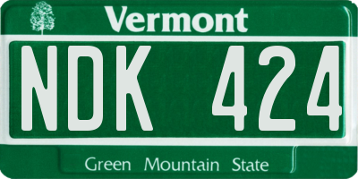 VT license plate NDK424