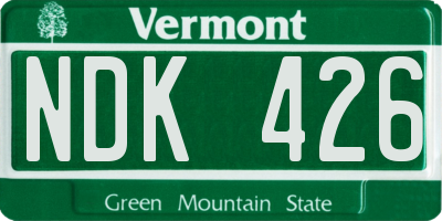VT license plate NDK426