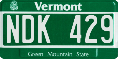 VT license plate NDK429