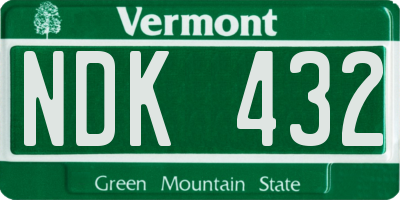VT license plate NDK432