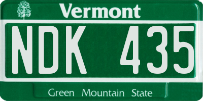 VT license plate NDK435