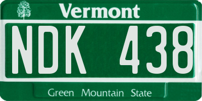 VT license plate NDK438
