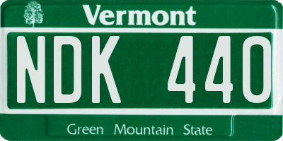 VT license plate NDK440