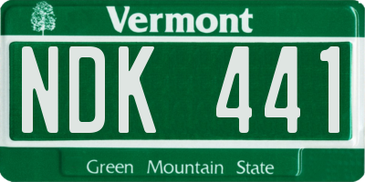 VT license plate NDK441