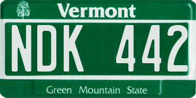 VT license plate NDK442