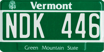 VT license plate NDK446