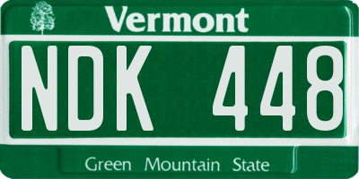 VT license plate NDK448