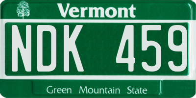 VT license plate NDK459