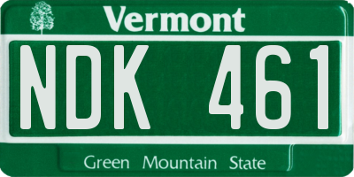 VT license plate NDK461