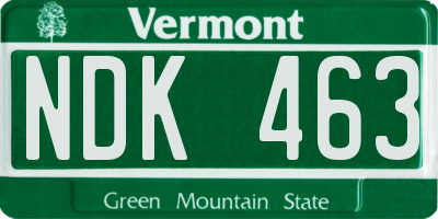 VT license plate NDK463