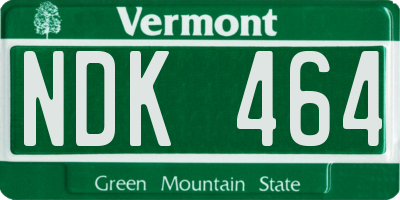VT license plate NDK464