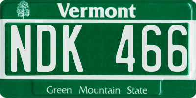 VT license plate NDK466