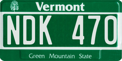 VT license plate NDK470