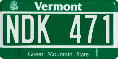 VT license plate NDK471
