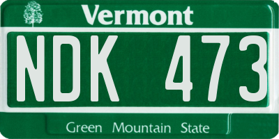 VT license plate NDK473