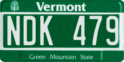 VT license plate NDK479