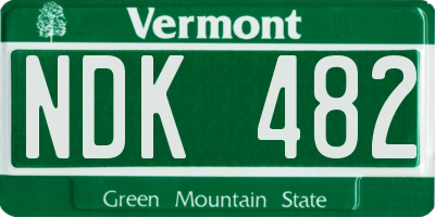 VT license plate NDK482