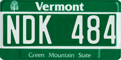 VT license plate NDK484