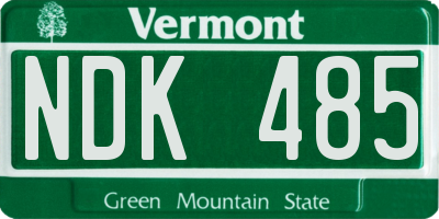 VT license plate NDK485