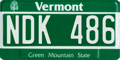 VT license plate NDK486