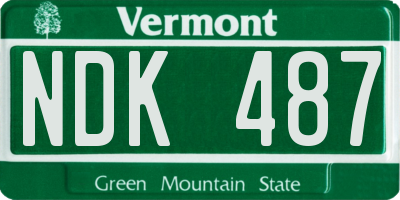 VT license plate NDK487
