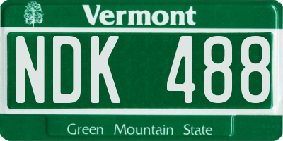 VT license plate NDK488