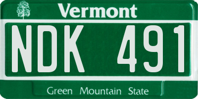 VT license plate NDK491