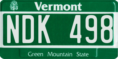 VT license plate NDK498