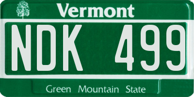 VT license plate NDK499