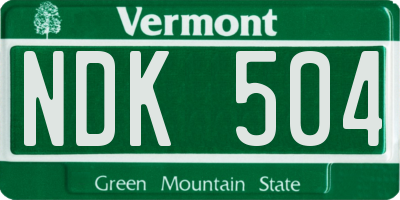 VT license plate NDK504