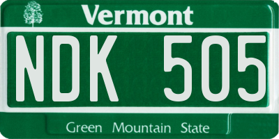 VT license plate NDK505