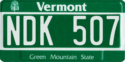 VT license plate NDK507