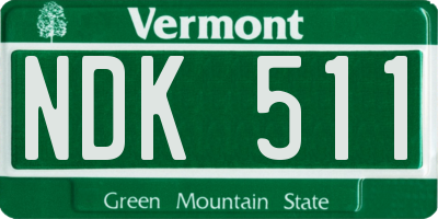 VT license plate NDK511