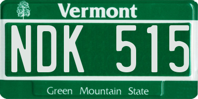 VT license plate NDK515