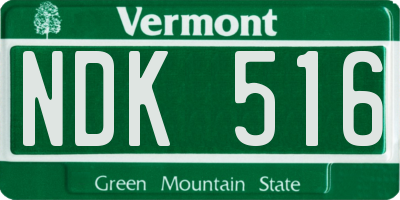 VT license plate NDK516