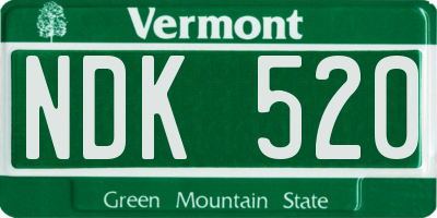 VT license plate NDK520