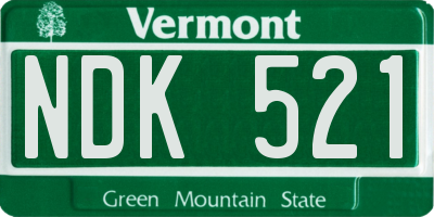 VT license plate NDK521