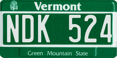 VT license plate NDK524