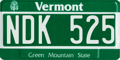 VT license plate NDK525