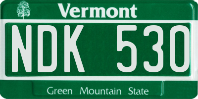 VT license plate NDK530