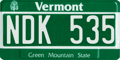 VT license plate NDK535