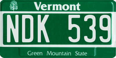VT license plate NDK539