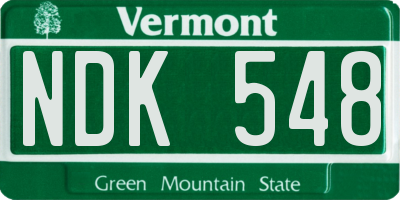 VT license plate NDK548